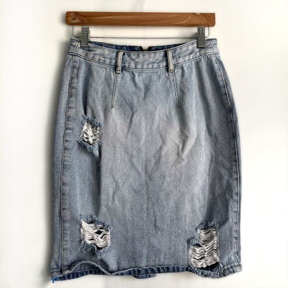 Billabong distressed denim jean skit back zip - Picture 1 of 10